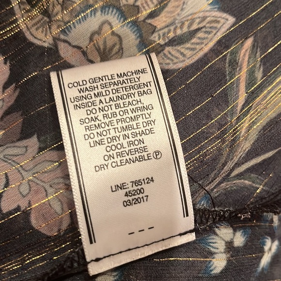 PORTMANS Delphine Woodland Winter Floral Black Gold Metallic Long Sleeve Blouse - Picture 6 of 9